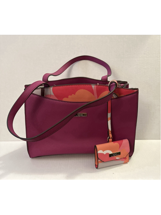 Trina Turk Handbags - Trina Turk Magenta Tote Satchel Handbag w/ Hanging Coin Purse